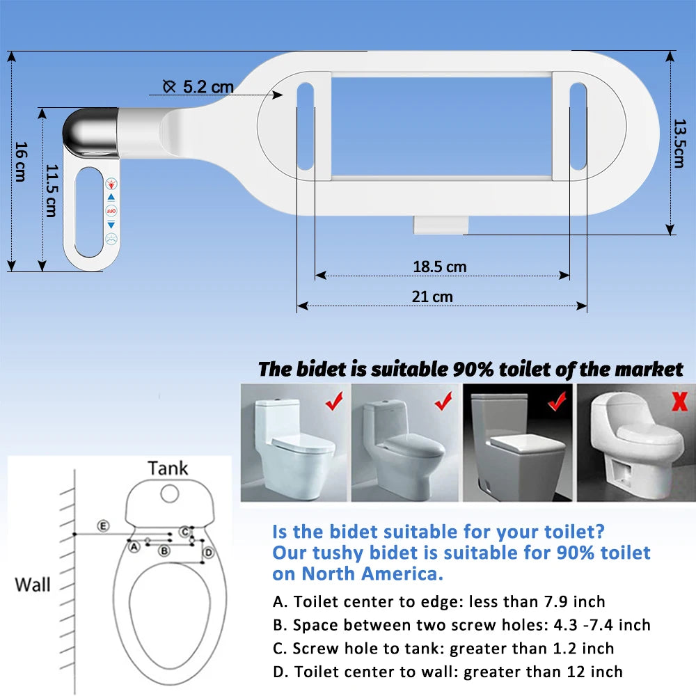 1 Attachment Bidet Toilet Seat Ultra Slim