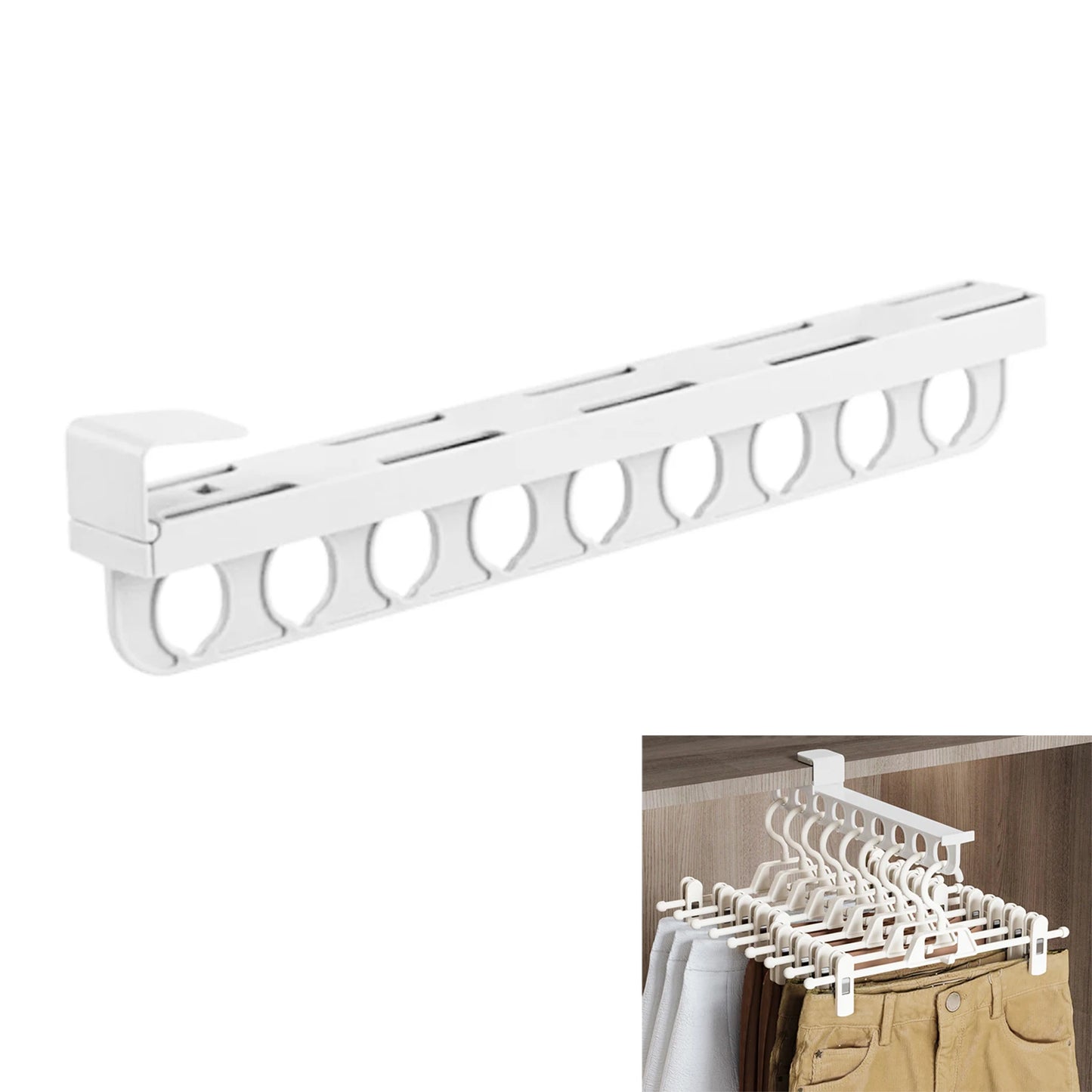 1 Closet  Retractable Pull Out Rod Heavy Duty Closet