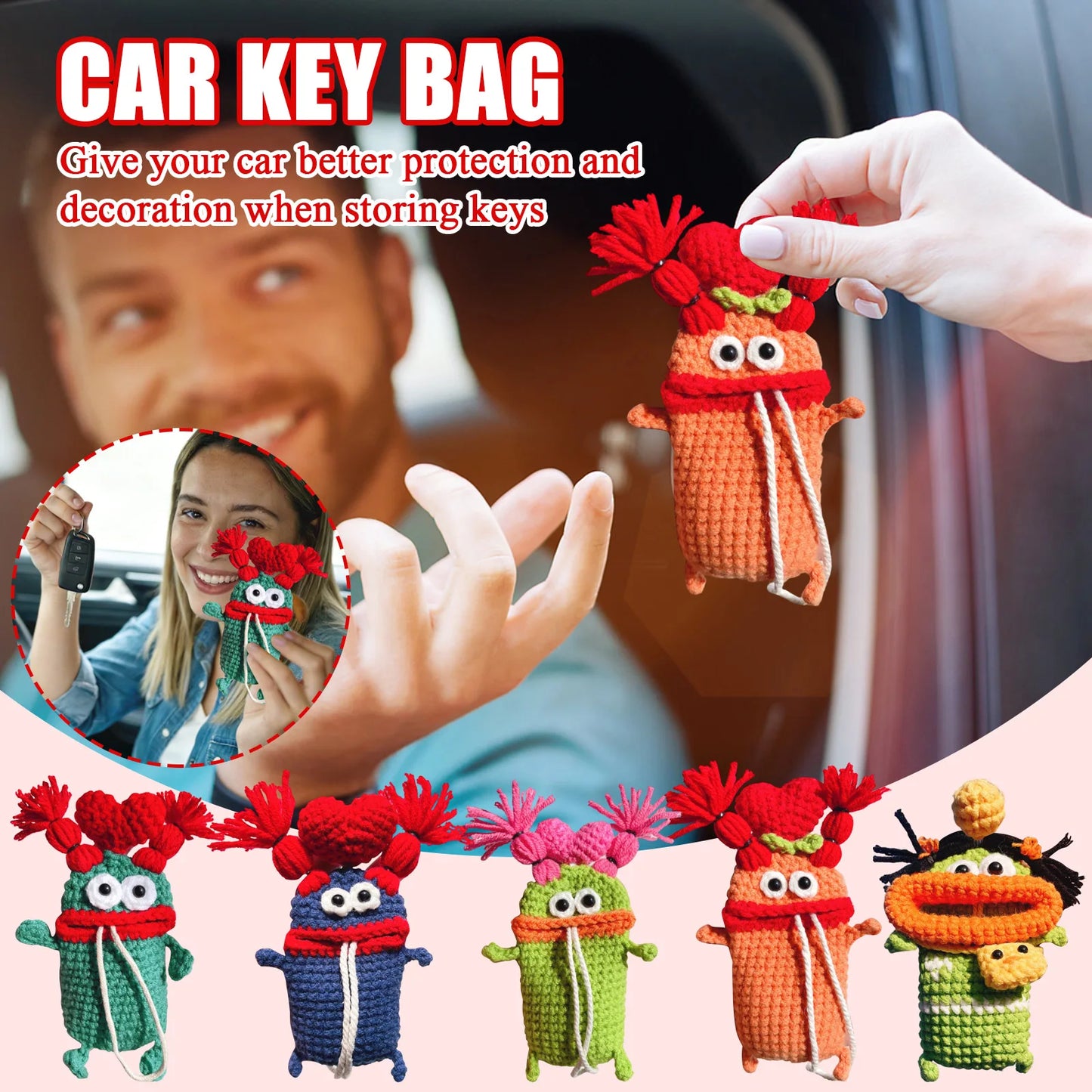 1  Handmade Knitted Car Key Case