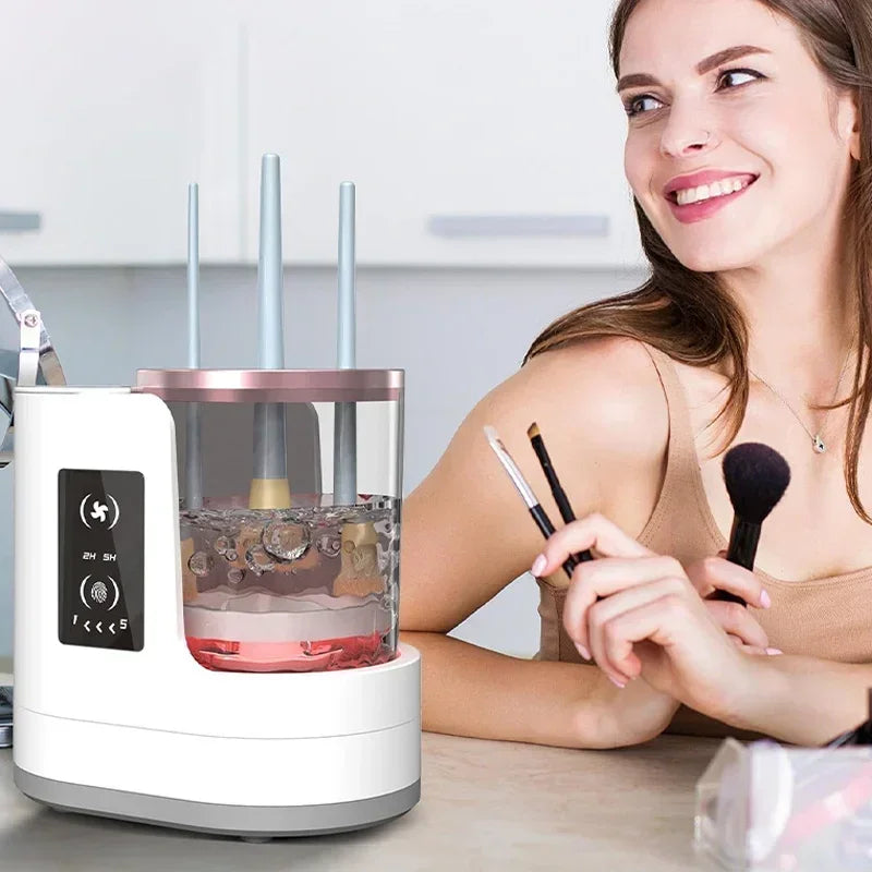 3 in 1 Portable Automatic Electric Makeup Brush Cleaner with Brush Dryer