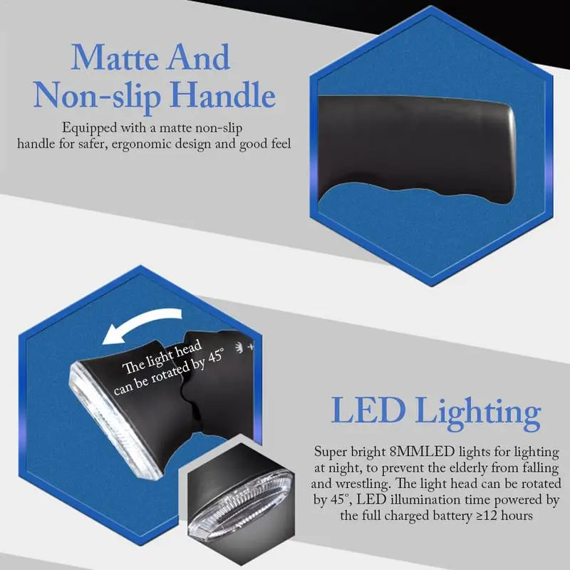 Telescopic Folding Cane With Alarm LED