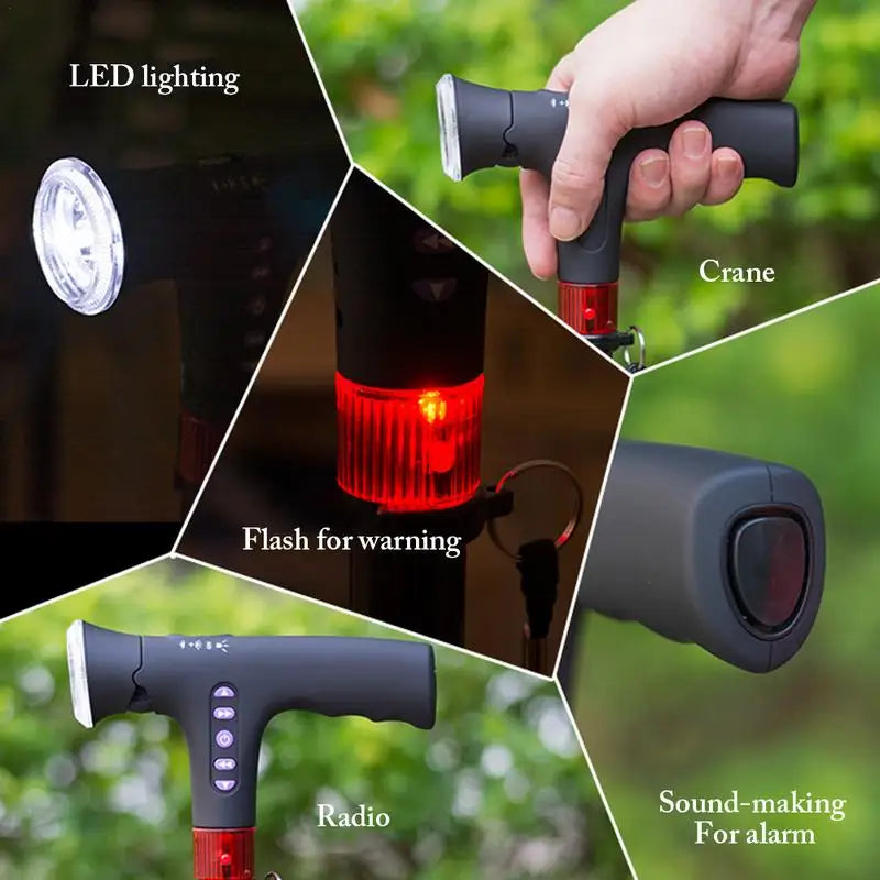Telescopic Folding Cane With Alarm LED