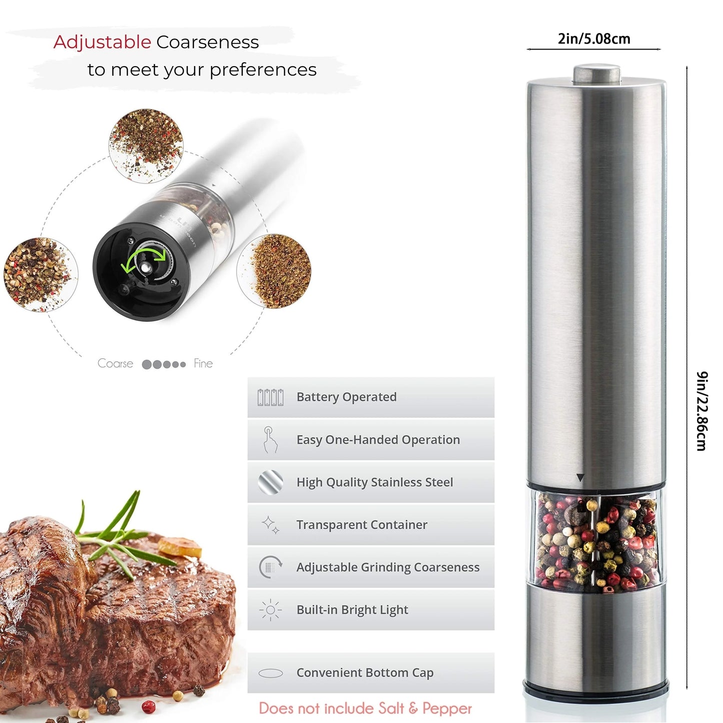 1 Electric Salt Pepper Grinder