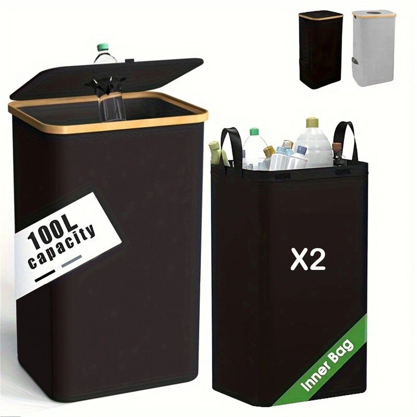 1 Bottle Storage Basket Recycling Bin 100L